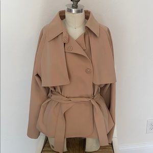 NWOT. Luxurious Parisian blush short trench